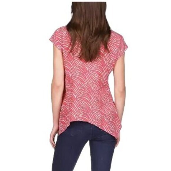 Michael Kors Zebra Print Handkerchief Hem Top – Women's XS – New With Tags - Picture 4 of 6